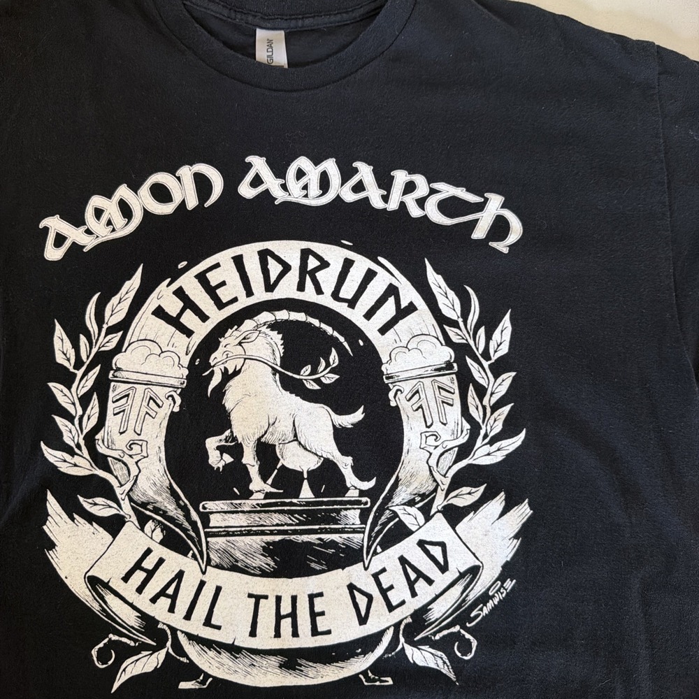 Amon Amarth Heidrun Hail the Dead Black Heavy Metal Band Graphic T-Shirt Size XL